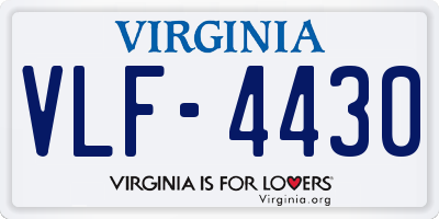 VA license plate VLF4430