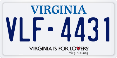 VA license plate VLF4431