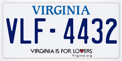 VA license plate VLF4432