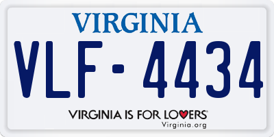 VA license plate VLF4434