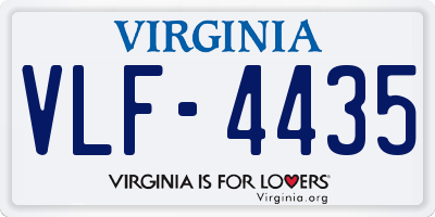 VA license plate VLF4435
