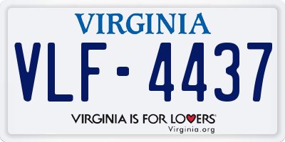 VA license plate VLF4437