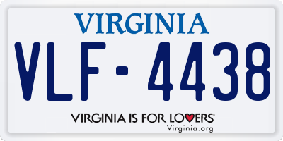 VA license plate VLF4438