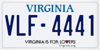 VA license plate VLF4441