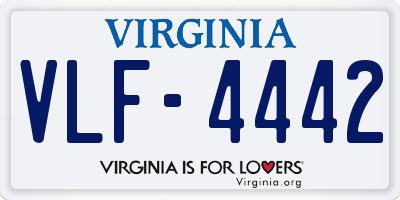 VA license plate VLF4442