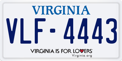 VA license plate VLF4443