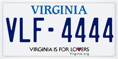 VA license plate VLF4444