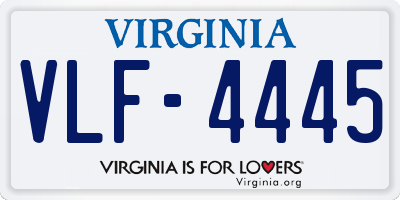 VA license plate VLF4445