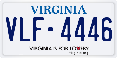 VA license plate VLF4446