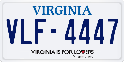 VA license plate VLF4447