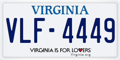 VA license plate VLF4449