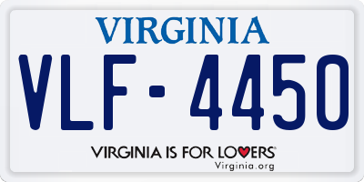 VA license plate VLF4450