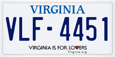 VA license plate VLF4451