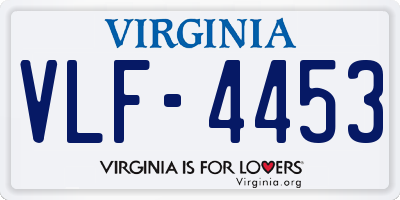 VA license plate VLF4453