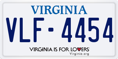 VA license plate VLF4454