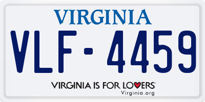 VA license plate VLF4459