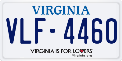 VA license plate VLF4460