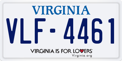 VA license plate VLF4461