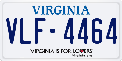 VA license plate VLF4464