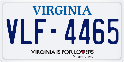 VA license plate VLF4465