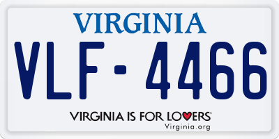 VA license plate VLF4466