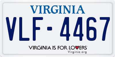 VA license plate VLF4467