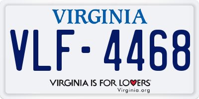 VA license plate VLF4468