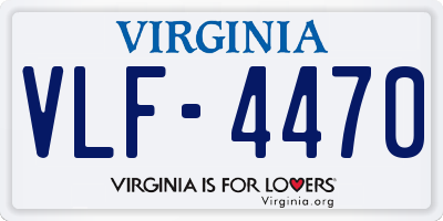 VA license plate VLF4470