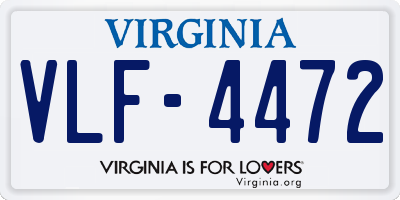 VA license plate VLF4472
