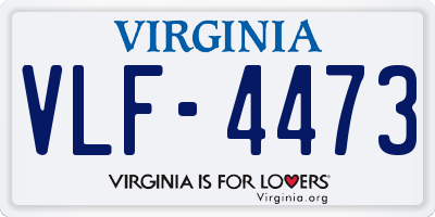 VA license plate VLF4473