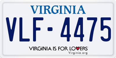 VA license plate VLF4475