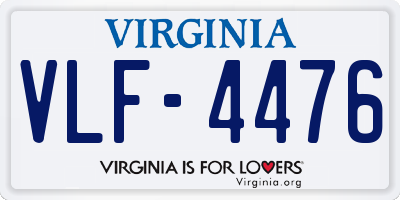 VA license plate VLF4476