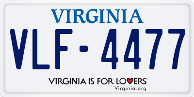 VA license plate VLF4477