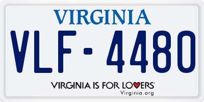 VA license plate VLF4480