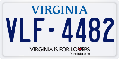 VA license plate VLF4482