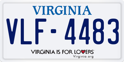 VA license plate VLF4483