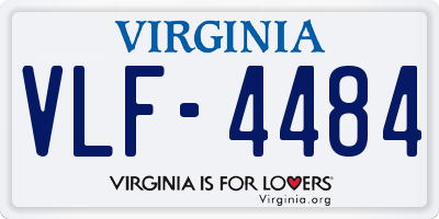VA license plate VLF4484