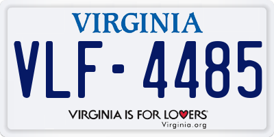 VA license plate VLF4485