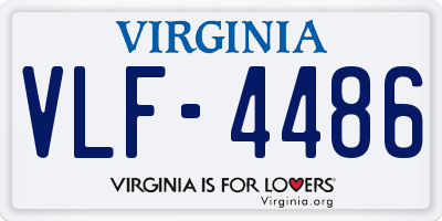 VA license plate VLF4486