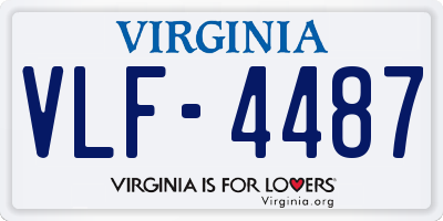 VA license plate VLF4487