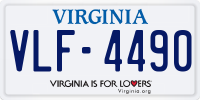 VA license plate VLF4490