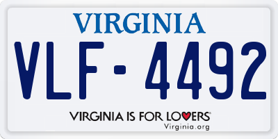 VA license plate VLF4492
