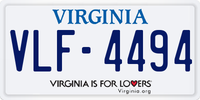 VA license plate VLF4494
