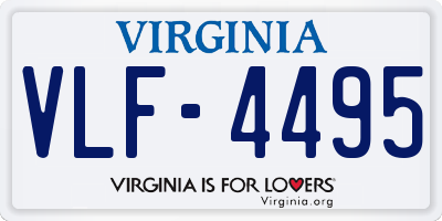 VA license plate VLF4495