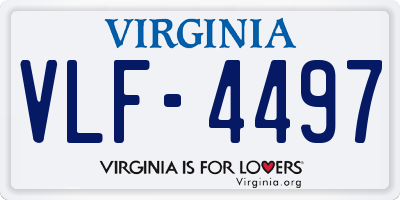VA license plate VLF4497