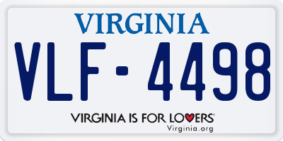 VA license plate VLF4498