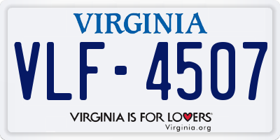 VA license plate VLF4507