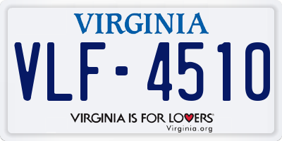 VA license plate VLF4510