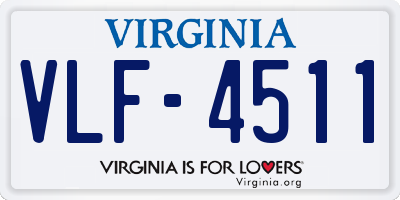 VA license plate VLF4511