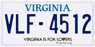 VA license plate VLF4512